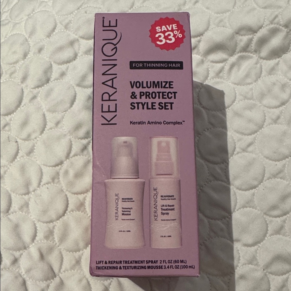 Keranique for thinning hair Volumize & Protect Style Set keratin amino complex